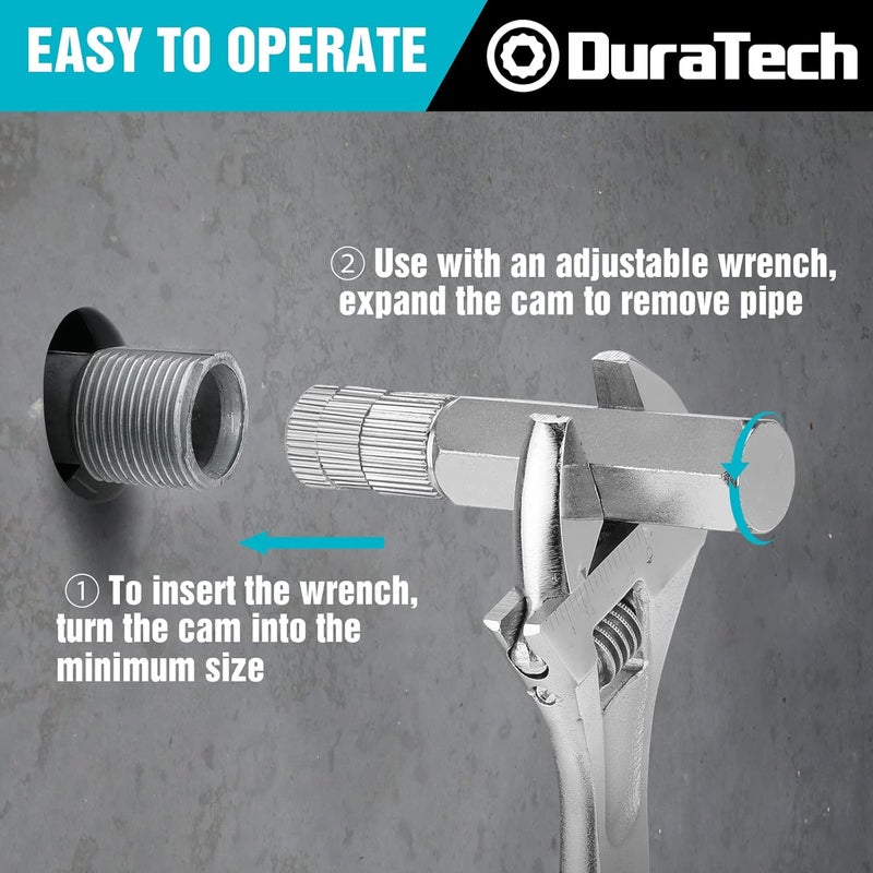 DURATECH Internal Pipe Wrench Set, Pipe Nipple Extractor Set, 3-Piece, 3/8",1/2" and 3/4" Pipe Capacities, Organizer Pouch Included - Image 5